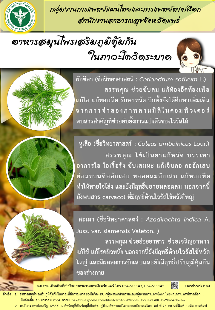 อาหารสมุนไพรเสริมภูมิคุ้มกันในภาวะโควิด